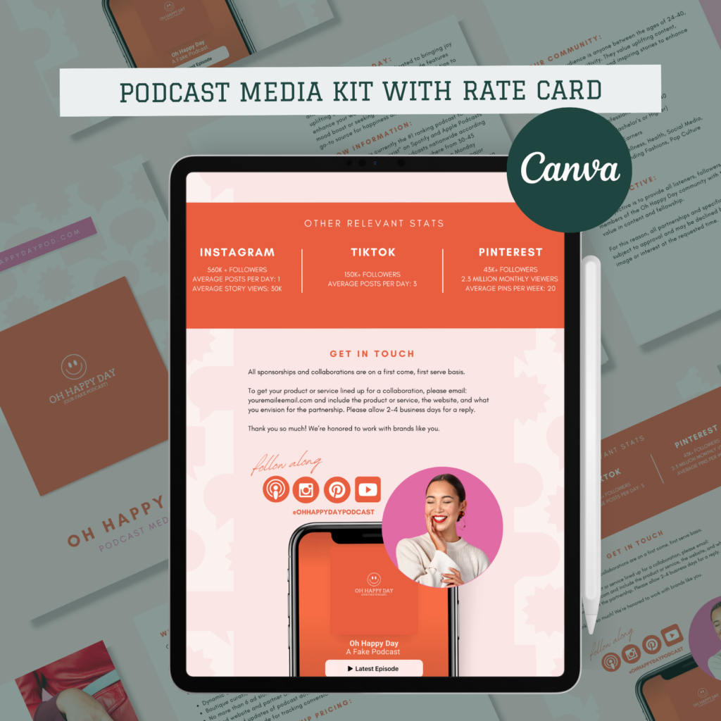 Podcast Media Kit and Podcast Rate Card for Podcasters to make money podcasting